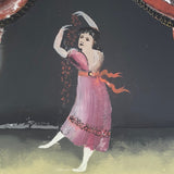 Antique Reverse Painting on Glass of Woman on Stage