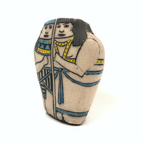 Vintage Linda Gastrom Egyptian Themed Raku Pottery Vase