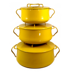 Classic Yellow Enamel Dansk, France Kobenstyle Dutch Oven Set