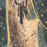 Antique Mexican Retablo on Tin of Madonna, Our Lady of Guadaloupe