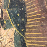 Antique Mexican Retablo on Tin of Madonna, Our Lady of Guadaloupe