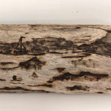 Pyrography Seascape on Driftwood with Lighthouse and Boats