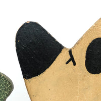 Great Old Mickey Mouse Folk Art Doorstop with Rotating Arm and Alligatored Paint