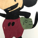 Great Old Mickey Mouse Folk Art Doorstop with Rotating Arm and Alligatored Paint