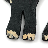 Old Black and White Wooden Cutout Cat