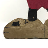 Great Old Mickey Mouse Folk Art Doorstop with Rotating Arm and Alligatored Paint