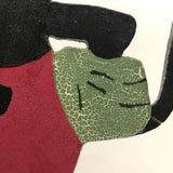 Great Old Mickey Mouse Folk Art Doorstop with Rotating Arm and Alligatored Paint