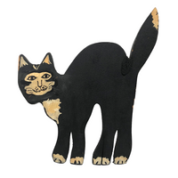 Old Black and White Wooden Cutout Cat