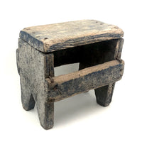 Gorgeous, Much Loved Primitive Stool in Old Blue Paint