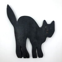 Old Black and White Wooden Cutout Cat