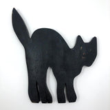 Old Black and White Wooden Cutout Cat