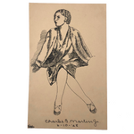1928 Charles Martin Ink Drawing of Very Stylish Looking Woman!