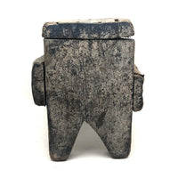 Gorgeous, Much Loved Primitive Stool in Old Blue Paint