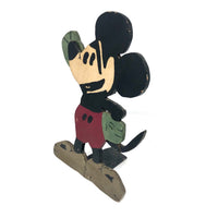 Great Old Mickey Mouse Folk Art Doorstop with Rotating Arm and Alligatored Paint