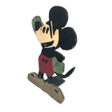 Great Old Mickey Mouse Folk Art Doorstop with Rotating Arm and Alligatored Paint
