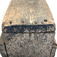 Gorgeous, Much Loved Primitive Stool in Old Blue Paint