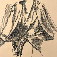 1928 Charles Martin Ink Drawing of Very Stylish Looking Woman!