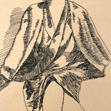 1928 Charles Martin Ink Drawing of Very Stylish Looking Woman!