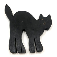 Old Black and White Wooden Cutout Cat