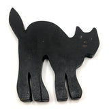 Old Black and White Wooden Cutout Cat
