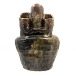 Super Chunky Triple Opening Hand-built Pottery Vase with Drippy Glazing