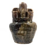 Super Chunky Triple Opening Hand-built Pottery Vase with Drippy Glazing