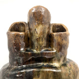 Super Chunky Triple Opening Hand-built Pottery Vase with Drippy Glazing