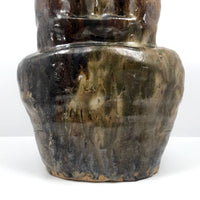 Super Chunky Triple Opening Hand-built Pottery Vase with Drippy Glazing