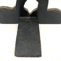 Great Old Mickey Mouse Folk Art Doorstop with Rotating Arm and Alligatored Paint
