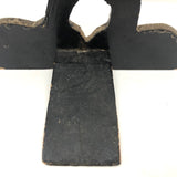 Great Old Mickey Mouse Folk Art Doorstop with Rotating Arm and Alligatored Paint