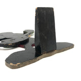 Great Old Mickey Mouse Folk Art Doorstop with Rotating Arm and Alligatored Paint