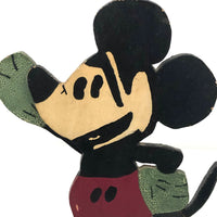 Great Old Mickey Mouse Folk Art Doorstop with Rotating Arm and Alligatored Paint