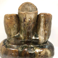 Super Chunky Triple Opening Hand-built Pottery Vase with Drippy Glazing