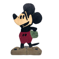 Great Old Mickey Mouse Folk Art Doorstop with Rotating Arm and Alligatored Paint