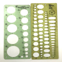 Vintage Rapid Design Ellipse Stencil Set No. 401 Plus Missile & Space Electronics Stencil