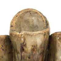 Super Chunky Triple Opening Hand-built Pottery Vase with Drippy Glazing