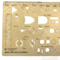 Vintage Rapid Design Ellipse Stencil Set No. 401 Plus Missile & Space Electronics Stencil