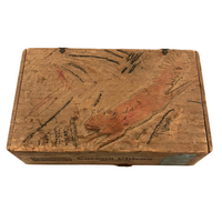 Old Cigar Box with Fabulous Carved Flying Squirrel on Top