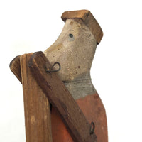 Old Wooden Handmade Climbing Monkey Toy