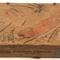 Old Cigar Box with Fabulous Carved Flying Squirrel on Top