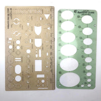 Vintage Rapid Design Ellipse Stencil Set No. 401 Plus Missile & Space Electronics Stencil