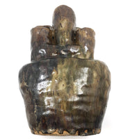 Super Chunky Triple Opening Hand-built Pottery Vase with Drippy Glazing