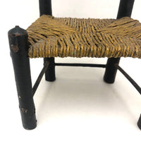 Lovingly Crafted Antique Miniature (11 3/4") Ladder Back Chair with Woven Seat