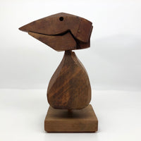 Brutalist Wooden Bird Sculpture