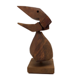 Brutalist Wooden Bird Sculpture