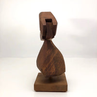 Brutalist Wooden Bird Sculpture