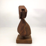 Brutalist Wooden Bird Sculpture