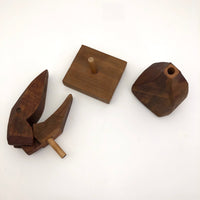 Brutalist Wooden Bird Sculpture