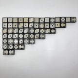 Ebony and Painted Tin Old Double Sixes Dominoes Set, Complete