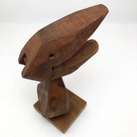 Brutalist Wooden Bird Sculpture